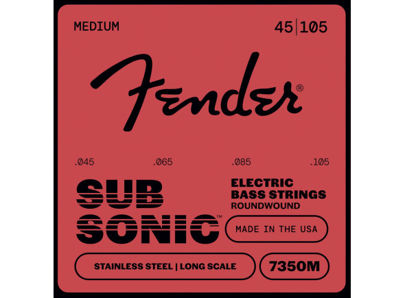 Fender Stainless 7350 Bass Strings Stainless Steel Roundwound Long Scale 7350M 045-105 Fender Stainless 7350 Bass Strings Stainless Steel Roundwound Long Scale 7350M 045-105